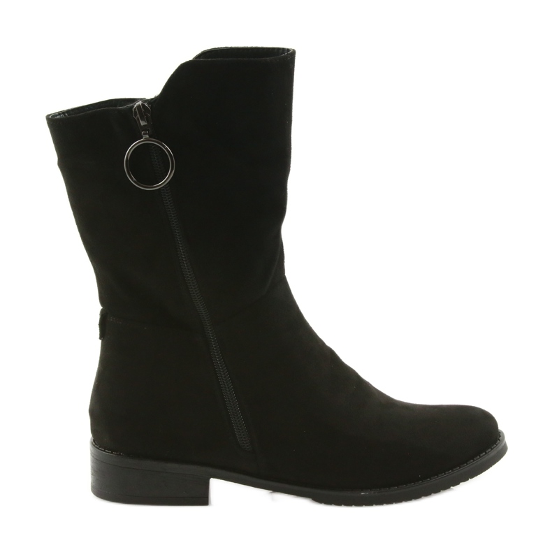 M.Daszyński Bottines en daim noir SA130 le noir