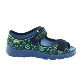 Befado chaussures pour enfants sandales pantoufles 969x124 vert bleu marin Befado chaussures pour enfants sandales pantoufles 969x124 vert bleu marin