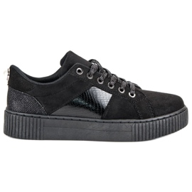 Baskets noires élégantes le noir Baskets noires élégantes le noir