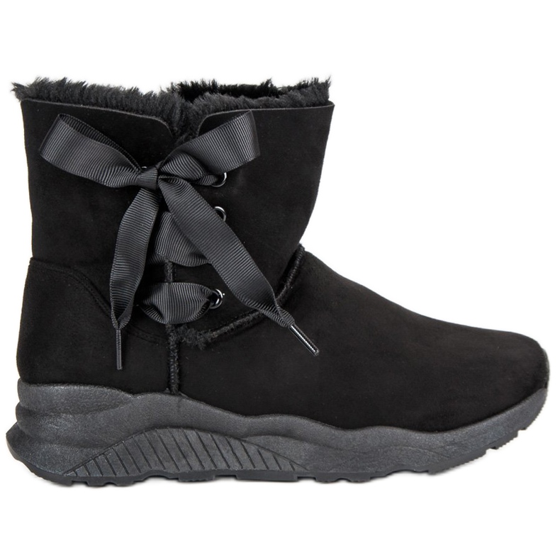 Lemax Bottes de neige élégantes avec fourrure le noir