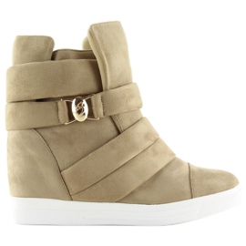 Baskets femme beiges H6507 Camel