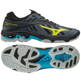 Mizuno Wave Lighting Z4 M V1GA180047 chaussures de volley-ball le noir gris Mizuno Wave Lighting Z4 M V1GA180047 chaussures de volley-ball le noir gris