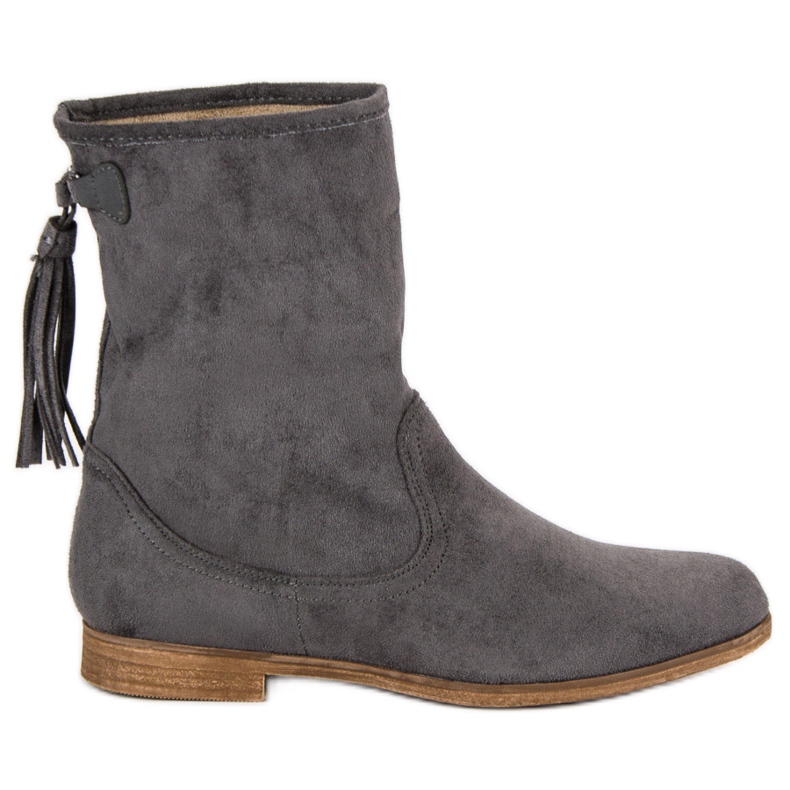 Weide Bottines bohèmes en daim gris