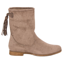 Weide Bottines bohème en daim brun