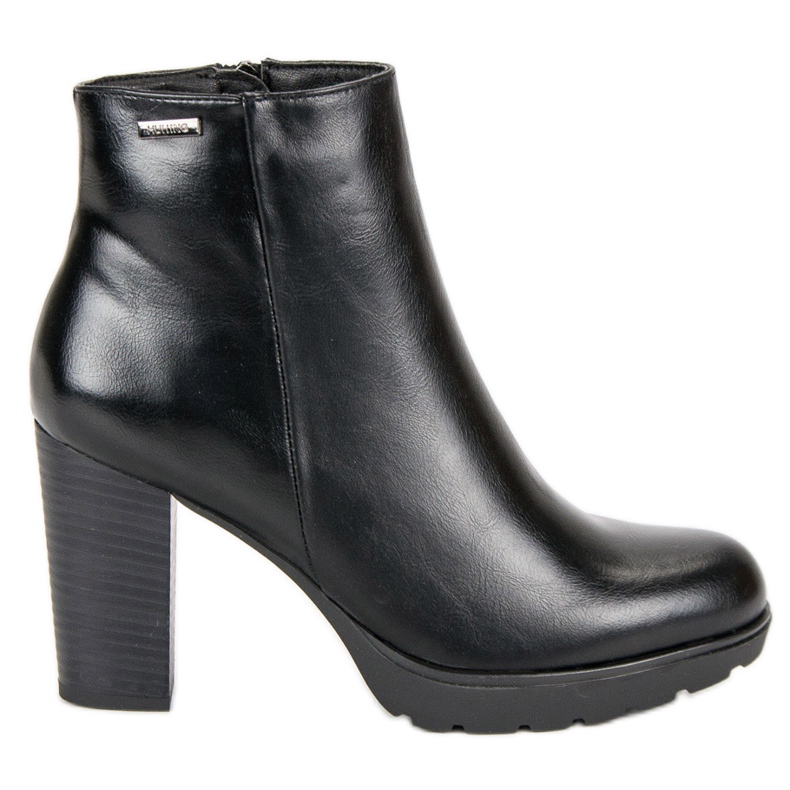 Weide Bottines noires sur le poteau le noir