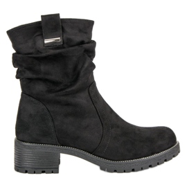 Lucky Shoes Travailleurs du daim le noir
