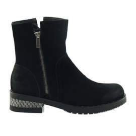American Club Bottines américaines bottes d'hiver en daim le noir
