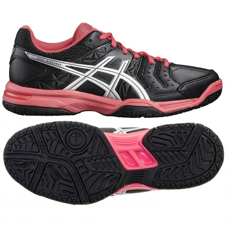 Chaussure de handball Asics Gel Squad 70 W E568Y-9093 le noir le noir