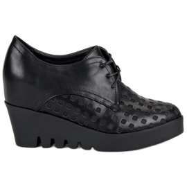 J. Star Chaussures ajourées sur un coin le noir