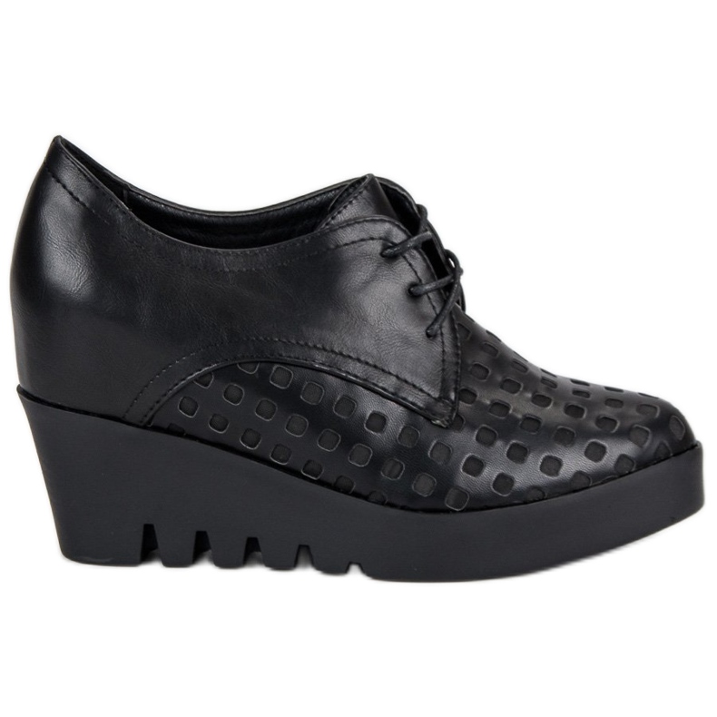 J. Star Chaussures ajourées sur un coin le noir