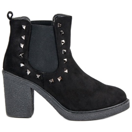 Bestelle Bottines en daim sur le poteau noir