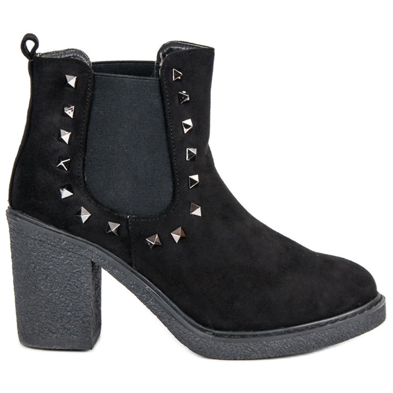 Bestelle Bottines en daim sur le poteau le noir