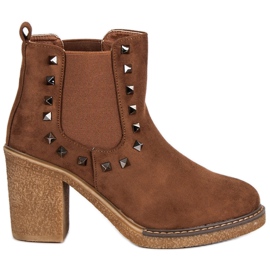 Bestelle Bottines en daim sur le poteau brun