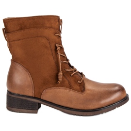 Bottes avec une fermeture éclair brun