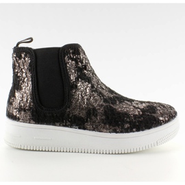 Bottines Chelsea pour enfants semelle sport noir