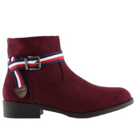 Chelsea boots femme marron 99-150 Rouge