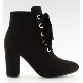 Bottines noires à lacets à talons hauts ZH781