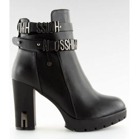 Bottines à talons noires Z122 black le noir