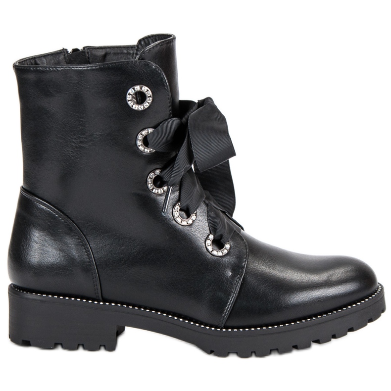 Queentina Bottes de travail le noir