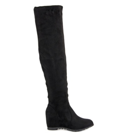 Seastar Bottines compensées en daim le noir