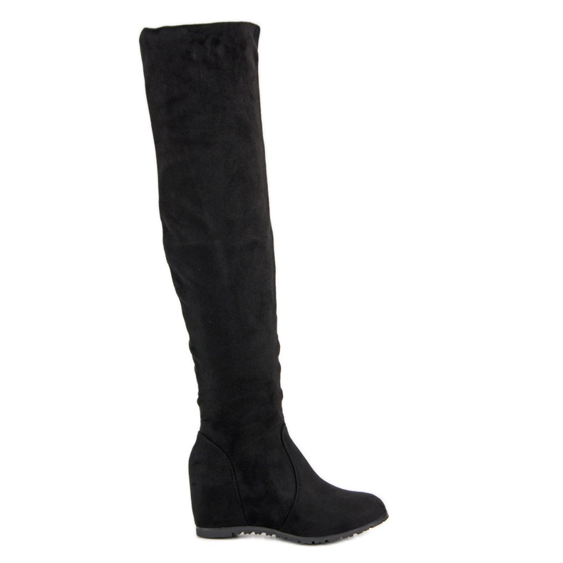 Seastar Bottines compensées en daim le noir