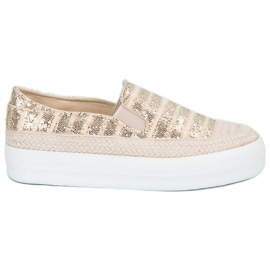 J. Star Baskets espadrilles dorées d'or J. Star Baskets espadrilles dorées d'or