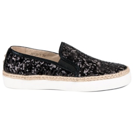 J. Star Baskets à la mode pour femmes le noir