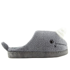 Chaussons femme gris DD92 Gris Chaussons femme gris DD92 Gris