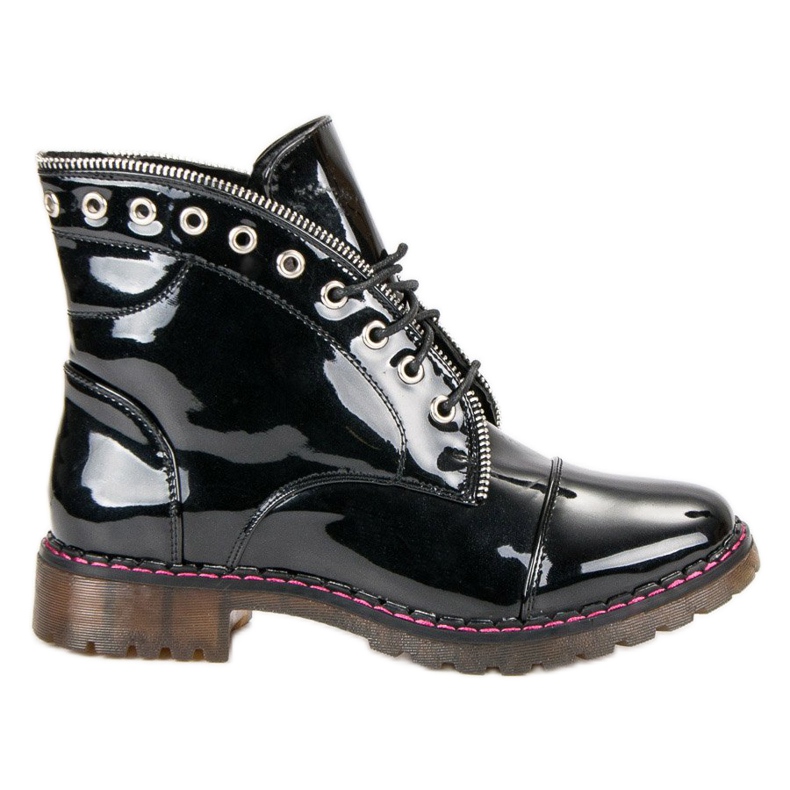 Lucky Shoes Ouvriers vernis le noir