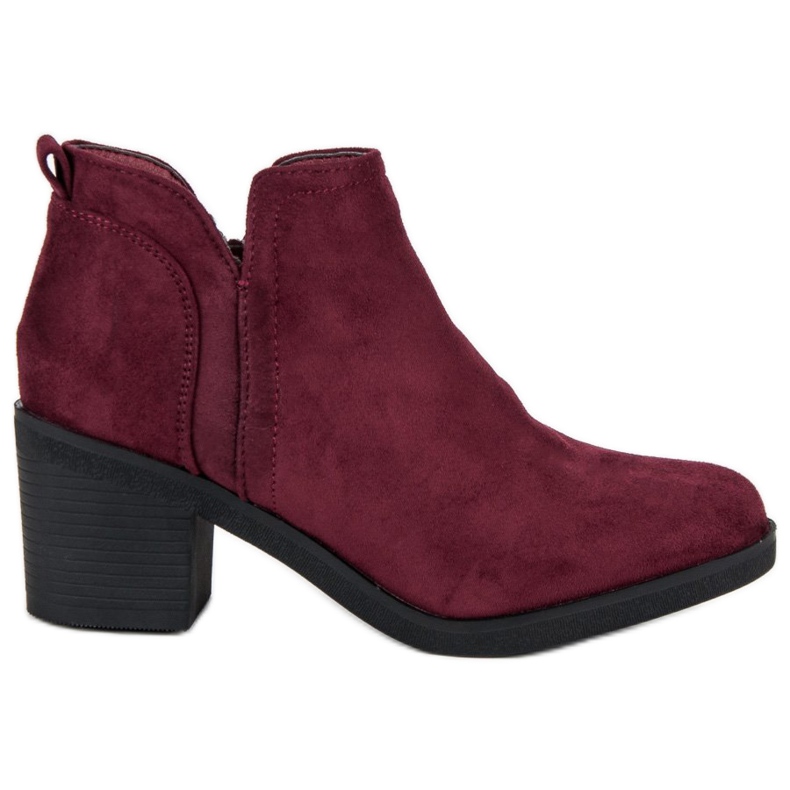 Ideal Shoes Bottes à talons hauts rouge