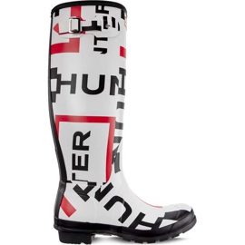 Hunter Logo éclaté original pour femmes, grand logo éclaté blanc noir rouge