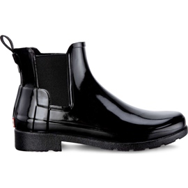 Hunter Femme Original raffiné Chelsea Gloss Black noir