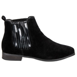 Bottines Jodhpur en daim noir le noir