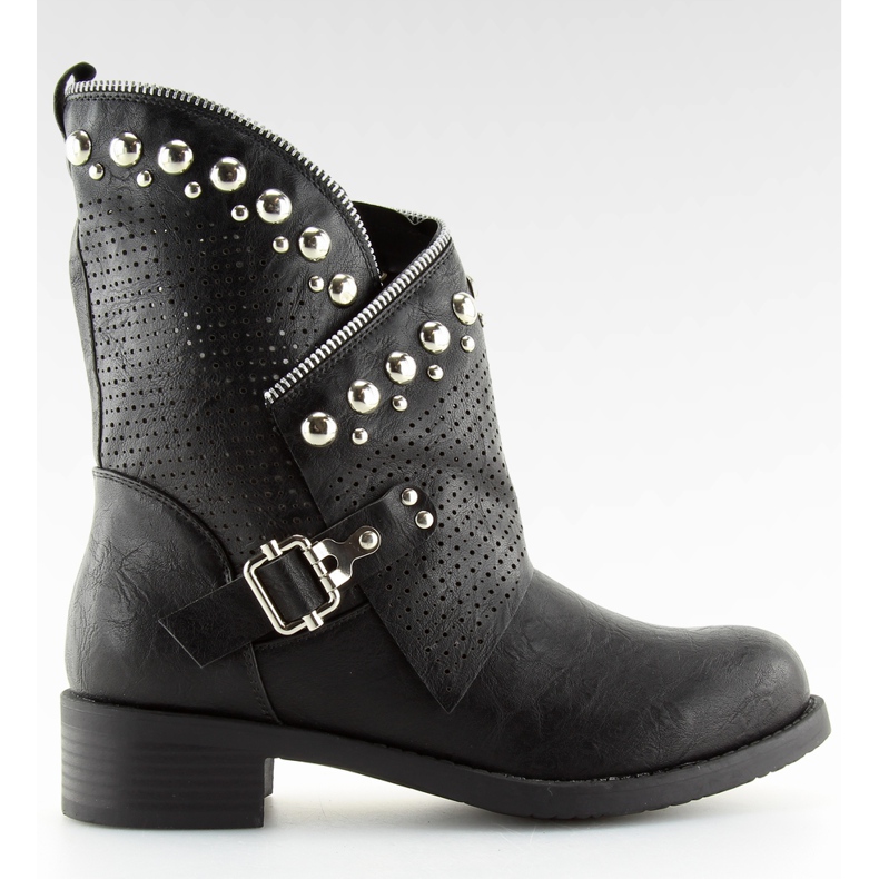 Boots noires à tige ajourée 7166-PA noir le noir