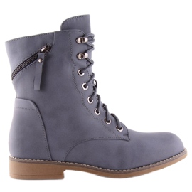 Bottines à lacets bleu bleu 168-177 Bleu