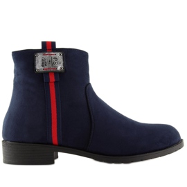 Bottines en daim, bleu marine 100-913B0-2 Bleu