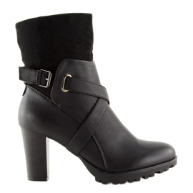 Bottines à talons noires C386 Noir