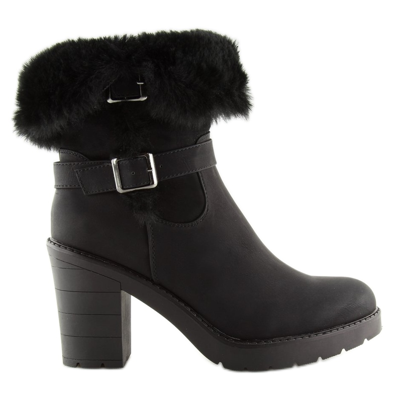 Demi-bottes noires à talons hauts T119 Noir le noir