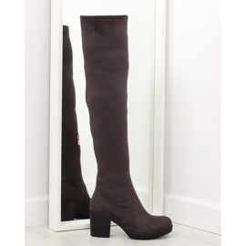 Cuissardes à talons larges gris 520