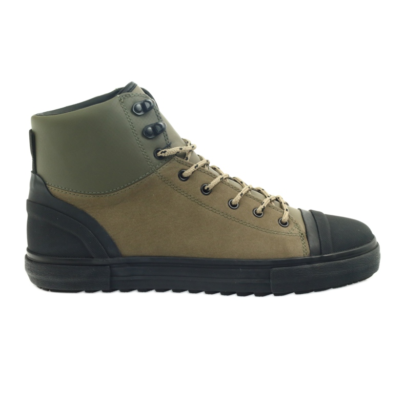 Armani Jeans Homme Baskets en cuir vert
