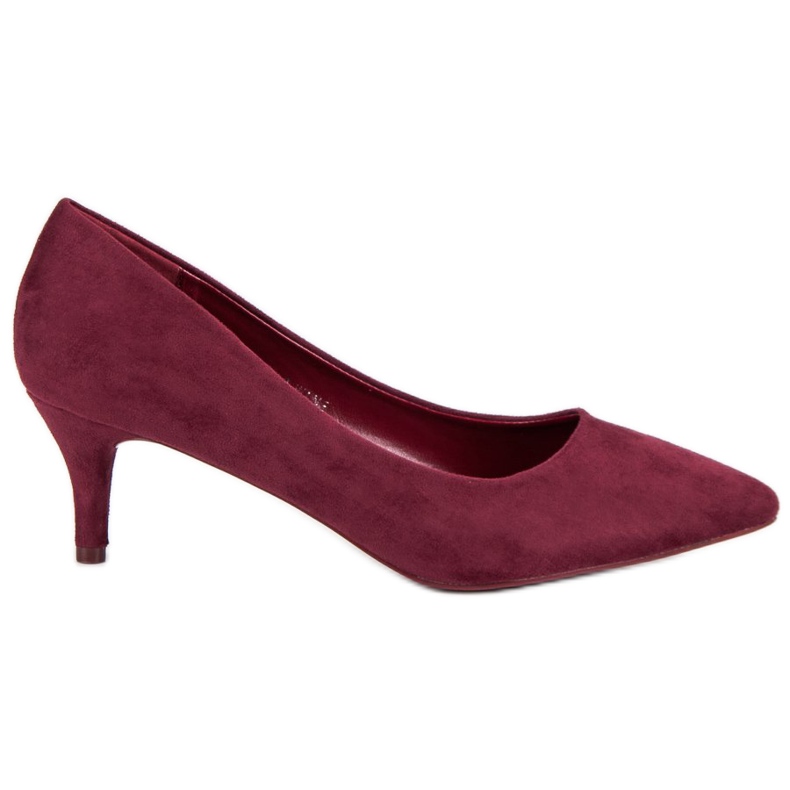 Escarpins en daim bordeaux rouge