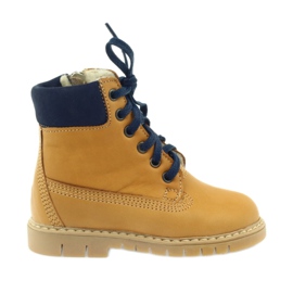 Bottines bois BARTUŚ Camel jaune bleu marine