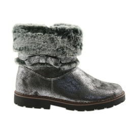 American Club Bottes américaines bottes d'hiver avec fourrure 17042 noir gris