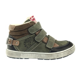 American Club chaussures de sports d'hiver vertes 17779 noir brun
