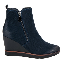 Filippo Bottines bleu marine sur un coin