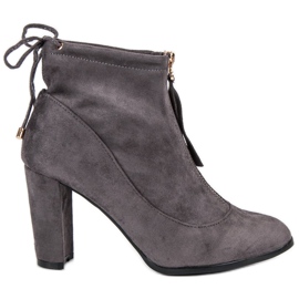 Mannika Bottes en daim élégantes gris