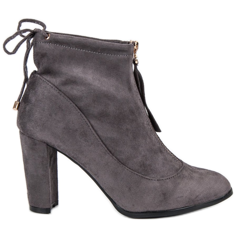 Mannika Bottes en daim élégantes gris