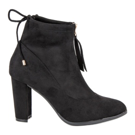 Mannika Bottes en daim élégantes le noir