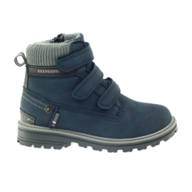 American Club Bottes américaines bottines bottes d'hiver 708121 gris bleu marine