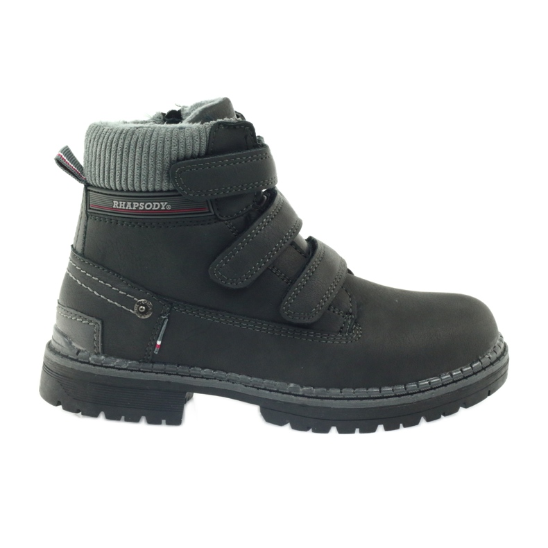 American Club Bottines velcro bottes 708121 le noir gris